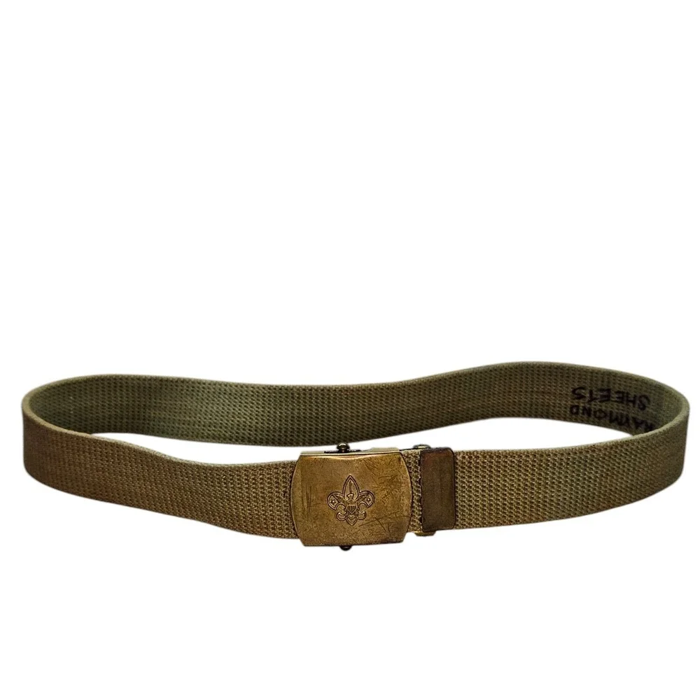 Boy Scout Of America‎  BSA tan belt 1950-60s anchor mark brass buckle